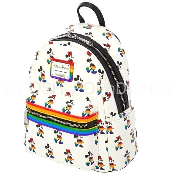 Disney PARKS Mickey & Minnie Mouse Loungefly rainbow Disney Collection RARE - Picture 2 of 3